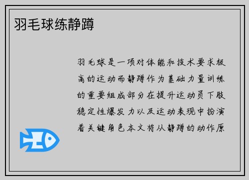 羽毛球练静蹲